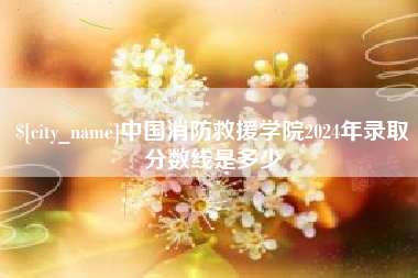 汕尾中国消防救援学院2024年录取分数线是多少