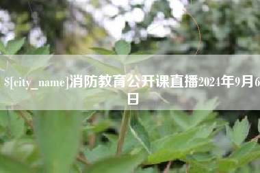 汕尾消防教育公开课直播2024年9月6日
