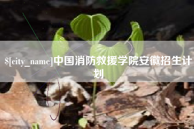 汕尾中国消防救援学院安徽招生计划