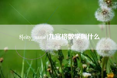 汕尾九宫格数学叫什么