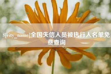 汕尾全国失信人员被执行人名单免费查询