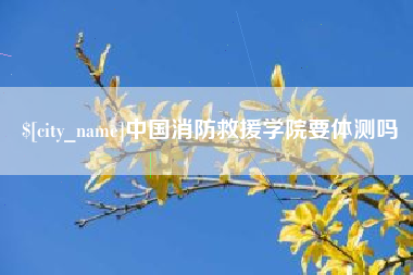汕尾中国消防救援学院要体测吗