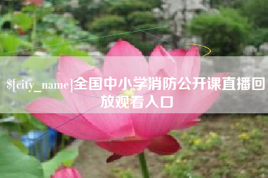 汕尾全国中小学消防公开课直播回放观看入口