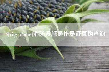 汕尾消防设施操作员证真伪查询