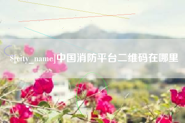 汕尾中国消防平台二维码在哪里