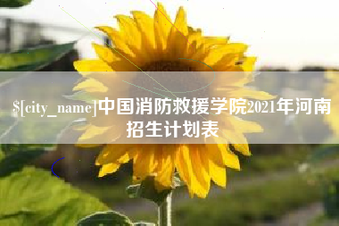 汕尾中国消防救援学院2021年河南招生计划表