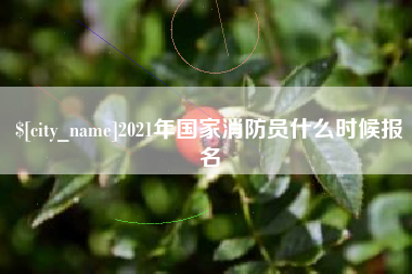 汕尾2021年国家消防员什么时候报名