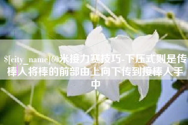 汕尾60米接力赛技巧-下压式则是传棒人将棒的前部由上向下传到接棒人手中